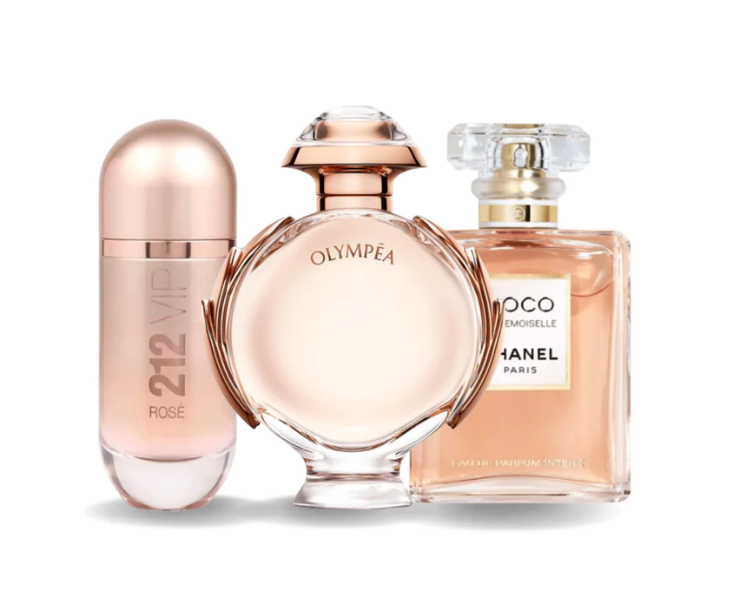 Set de Perfumes de 3 Piezas | Carolina Herrera 212 VIP ROSÉ + Paco Rabanne OLYMPÉA + Chanel COCO MADEMOISELLE 