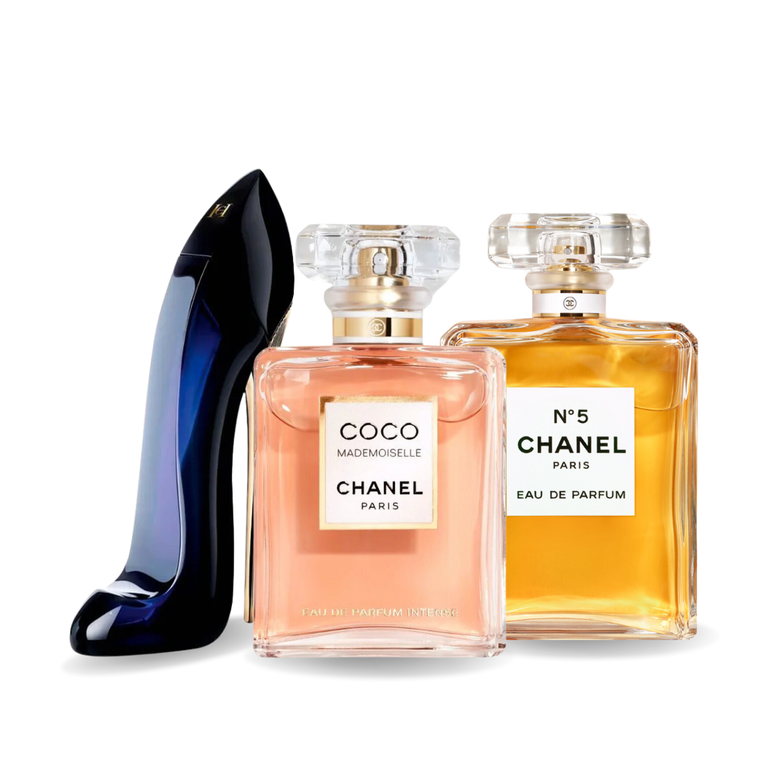 Lote de 3 perfumes | GOOD GIRL + COCO MADAMOISELLE + Chanel Nº5 100 ml 
