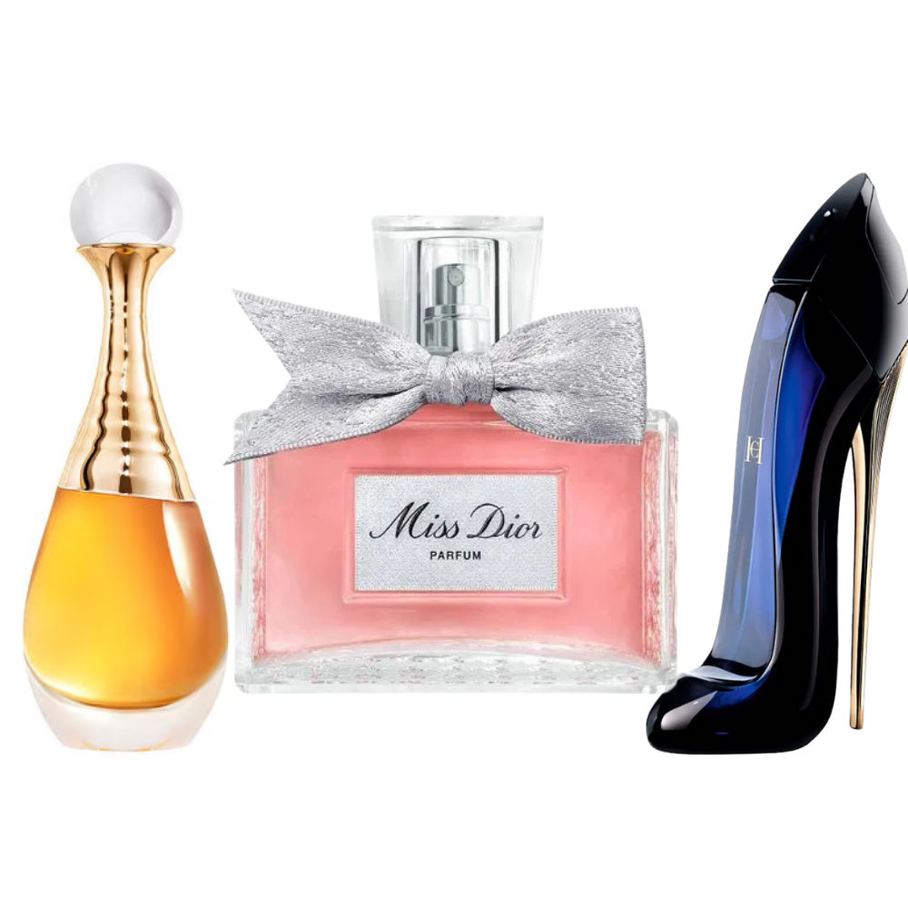 Lote de 3 perfumes | J'Adore + Miss Dior + Good Girl 100 ml 