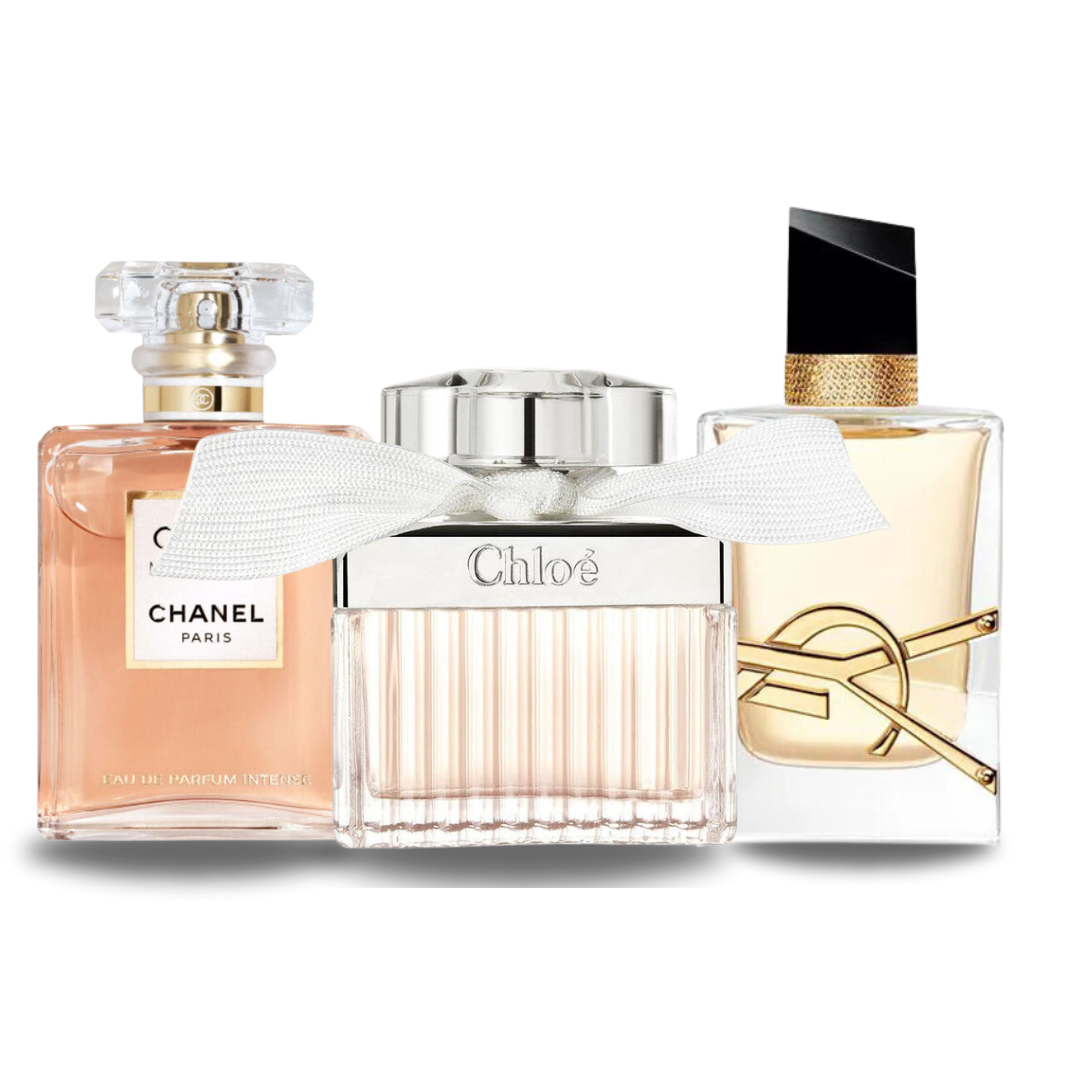 Lote de 3 perfumes | Chanel COCO MADEMOISELLE + Yves Saint Laurent LIBRE + CHLOÉ 100 ml 