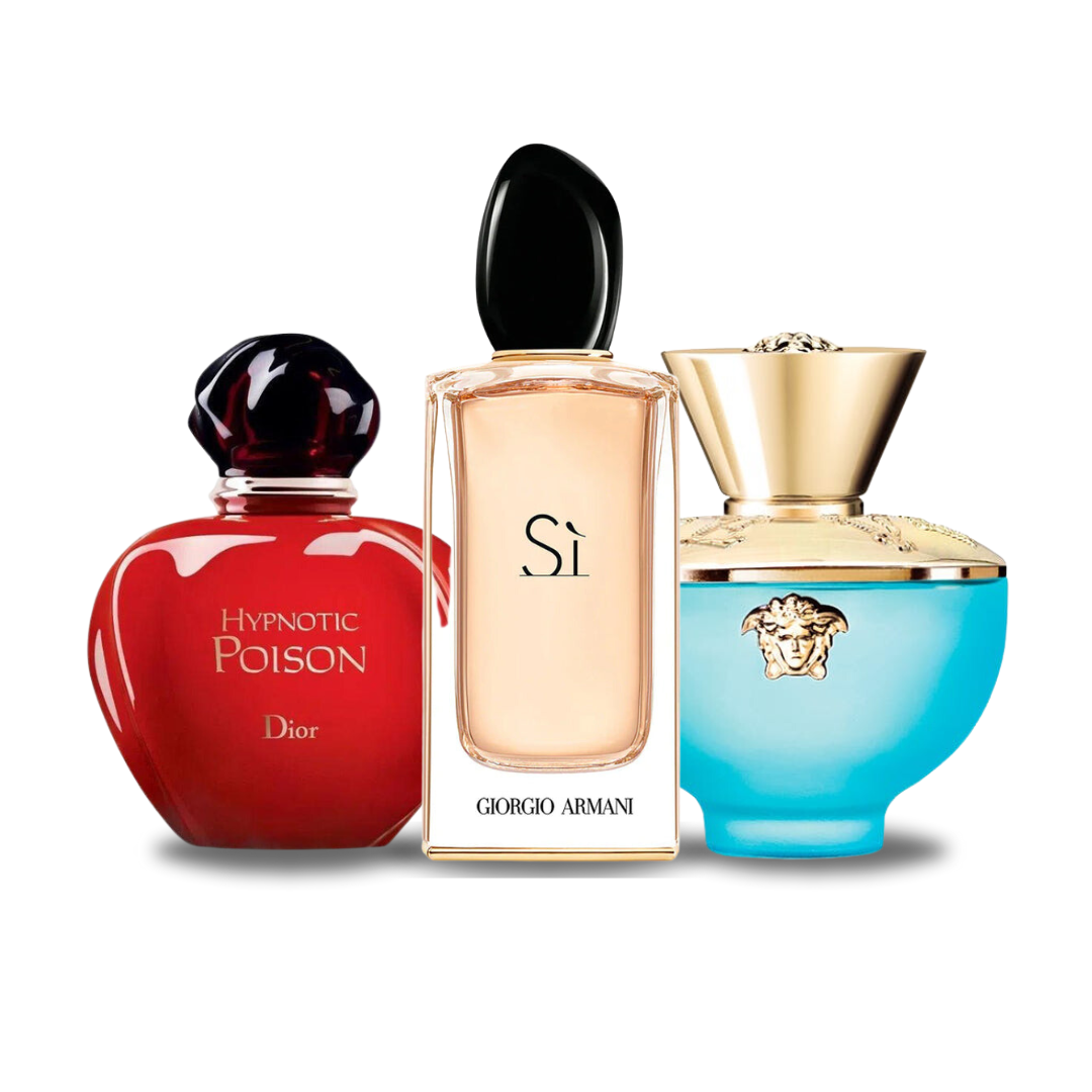 Set de 3 Perfumes | Dior Poison Ipnotico + Giorgio Armani Sì + Versace Dylan Turquesa 100 ml 