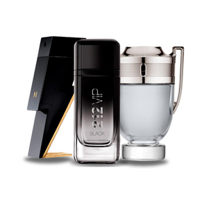 Set de 3 Perfumes | Carolina Herrera BAD BOY + Carolina Herrera 212 VIP BLACK + Paco Rabanne INVICTUS 100 ml 