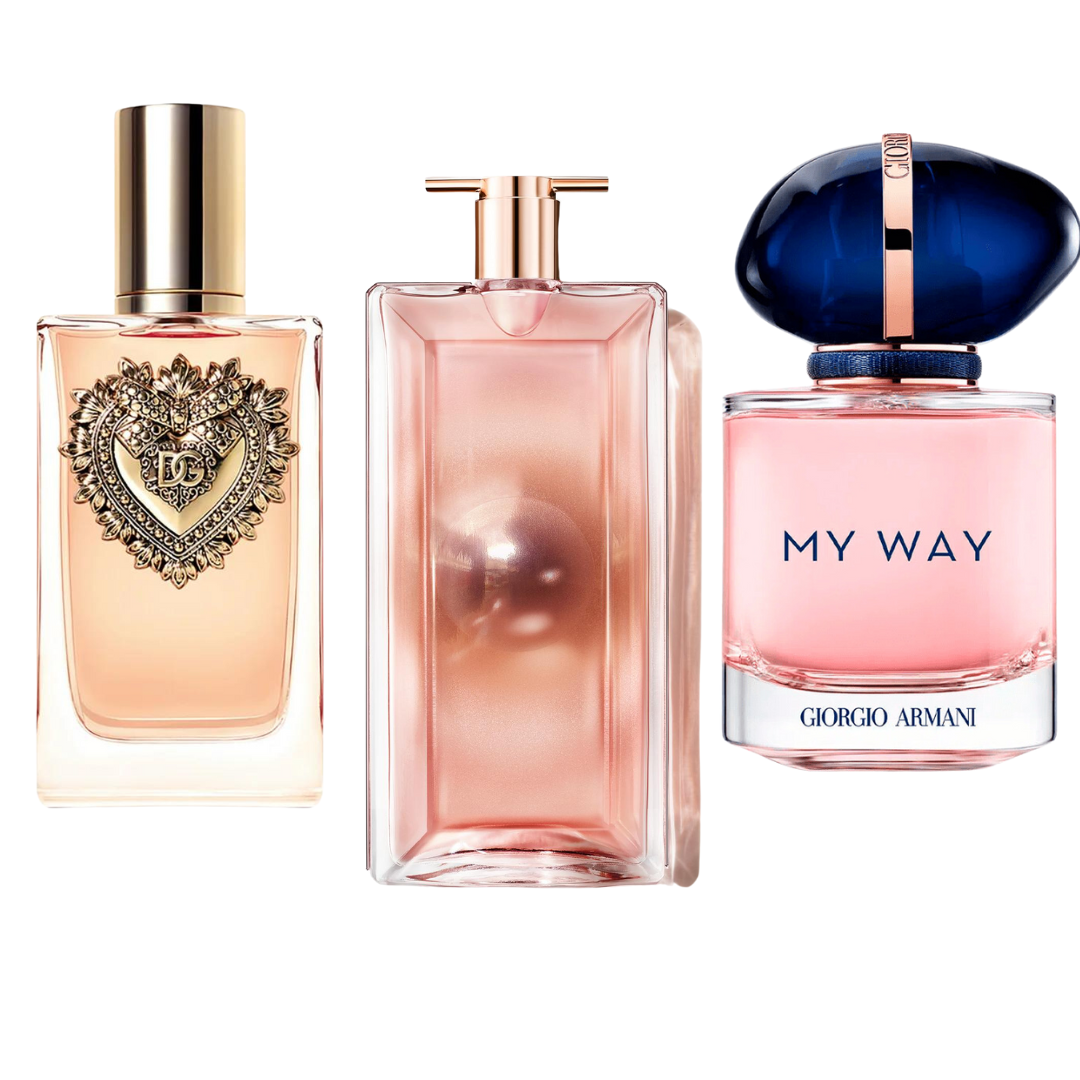 Lote de 3 perfumes | Dolce &amp; Gabbana Devotion + My Way Giorgio Armani + Lancôme Idôle 100 ml 