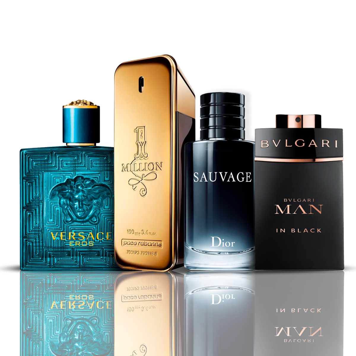 Set 4 Profumi | Eros Versace + One Million + Bvlgari Man in Black + Sauvage Dior 100 ml